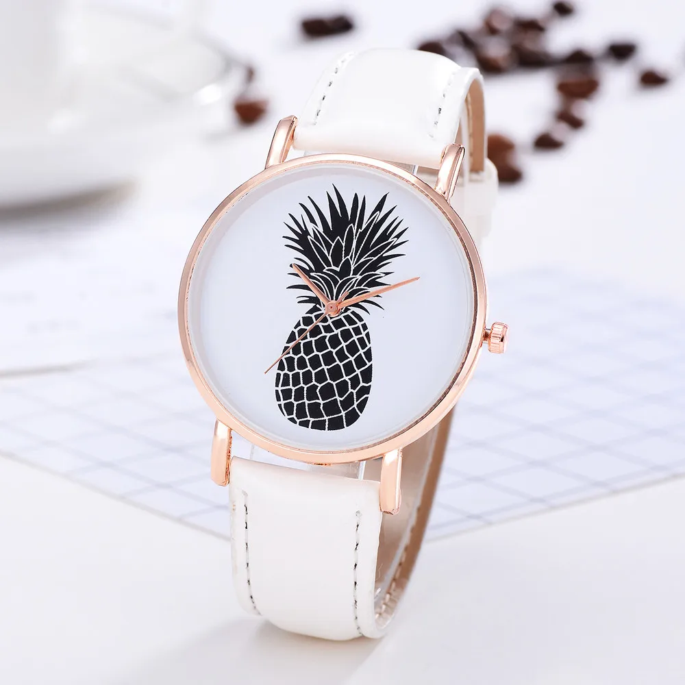 

FanTeeDa 2019 New Pineapple Pattern Dial Girl's Wrist Watch Leather Alloy Analog Women Quartz watches Bracelet Relogio FF