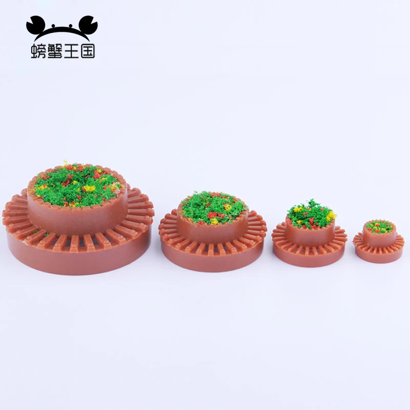 

24pcs 1:100 1:50 1:75 1:150 TT N O OO scale Model Round Flowerbed Park Garden Railway Border Parterre Model train Layout