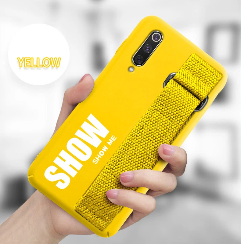 

For Xiaomi Mi 9T 9 SE 8 Lite Pro 6 6X A2 A1 Max 2 3 Mix 2S Mi9 9SE Redmi K20 Case Soft Silicon Matte Back Cover Hand Strap Case