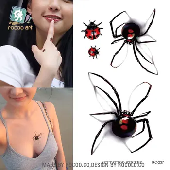 

RC-237 Disposable Waterproof Tattoo Stickers 3d Color Spiders Insects Large Pattern Water Transfer Temporary Tattoos Sticker