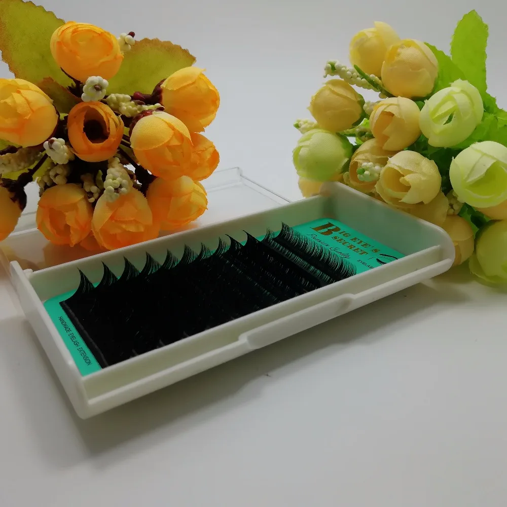 Harga Big eye rahasia L Curl Silk lash Individu Lashes Ekstensi Datar Pabrik Disediakan Saham besar Pengiriman Segera