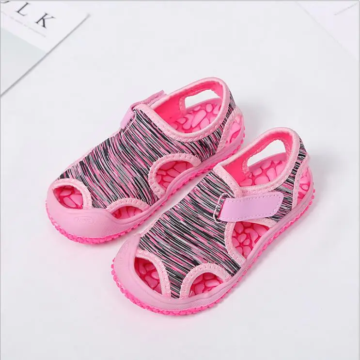 Летние детские сандалии г. Новая пляжная обувь с мягкой подошвой для мальчиков детская обувь для малышей нескользящая обувь - Цвет: 0803pink