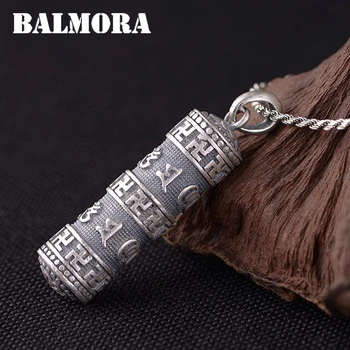 

BALMORA 100% Real 990 Pure Silver Six Words' Sutra Ethnic Gawu Box Pendants for Women Men Retro Jewelry Without a Chain SY14080