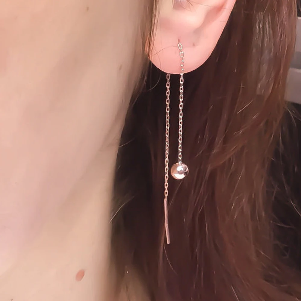 

1 Pair New Fashion Simple Gold Silver Long Chain Earrings Ear Line Threader Drop Dangle Earrings For Women Jewelry Wholesale