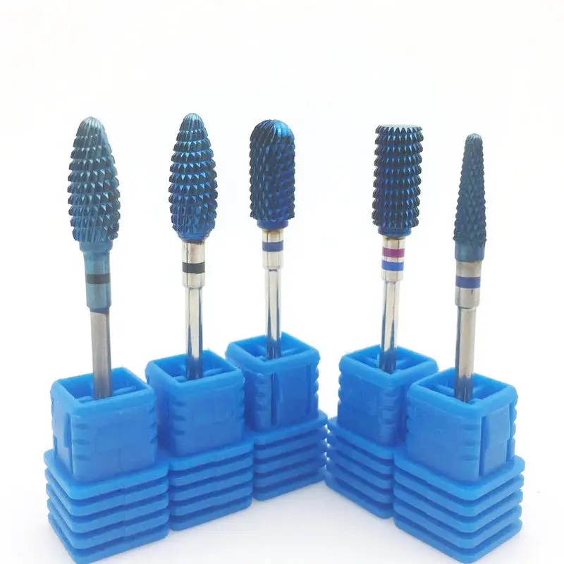 

Blue Tungsten Round Flame Nail Drill Bit Carbide Milling Cutter Manicure Ceramic Drill Bits Electric Machine Nail Accessories