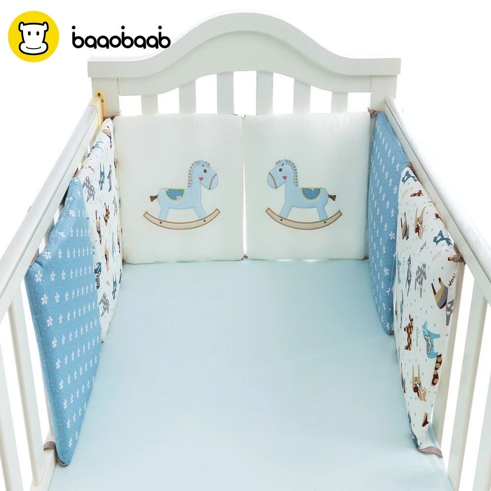Baaobaab CW009 Baby Bed Bumper 6Pcs/Lot Crib Sides Protector Newborn Crib Bumper Toddler Cartoon
