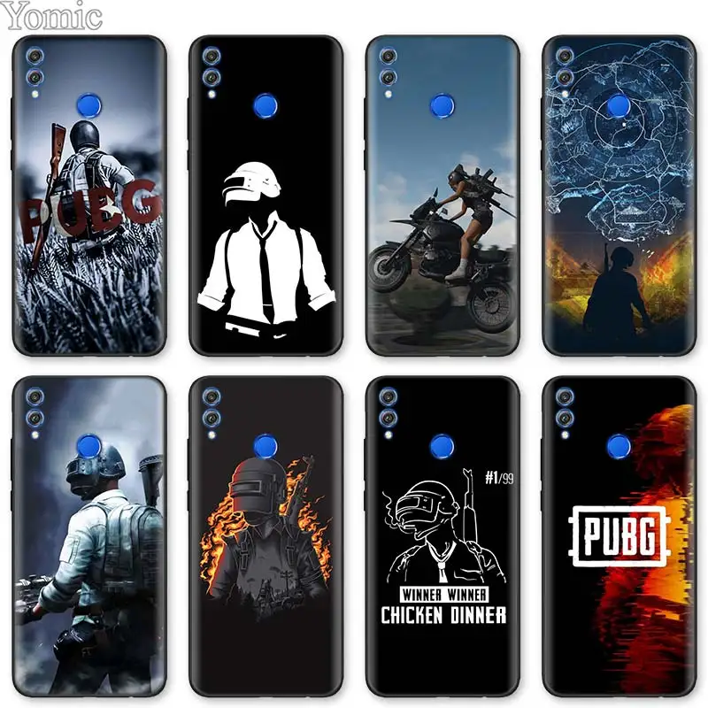 

PUBG Game chicken dinner Black Soft Case for Huawei Honor 8X 8C 8A 7C 7A Pro 9 10 Lite Y6 Y7 Prime Y9 2019 Play Case Cover