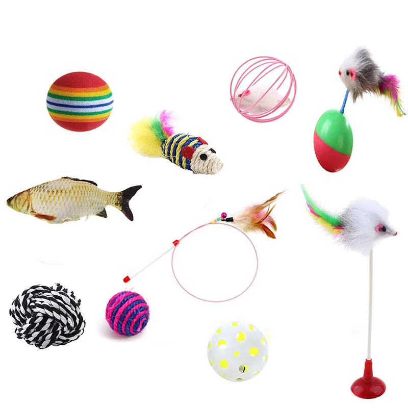 Plastic Cat Pet Sound Toy Cat Toys 10pcs/set Hollow Out Round Pet