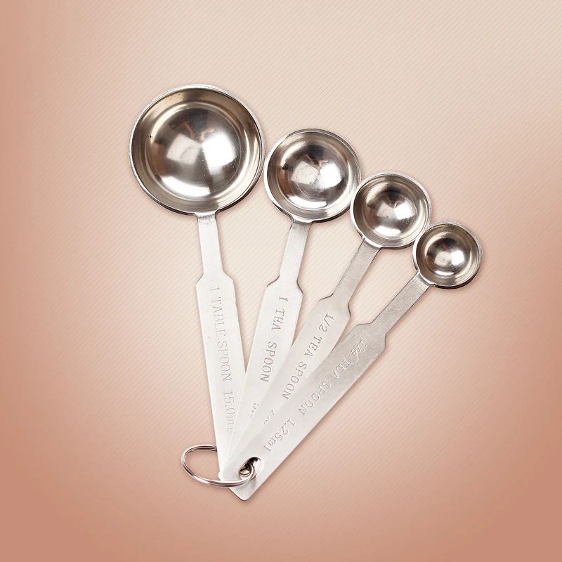 Measuring Spoon Set Of 4 Stainless Steel Cooking Baking Teaspoon Tablespoon