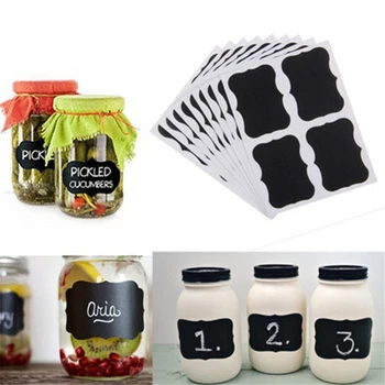 40pcsset Blackboard Sticker Craft Kitchen Jars Organizer Labels Chalkboard Chalk Board Sticker Black Board Vinyl Decal