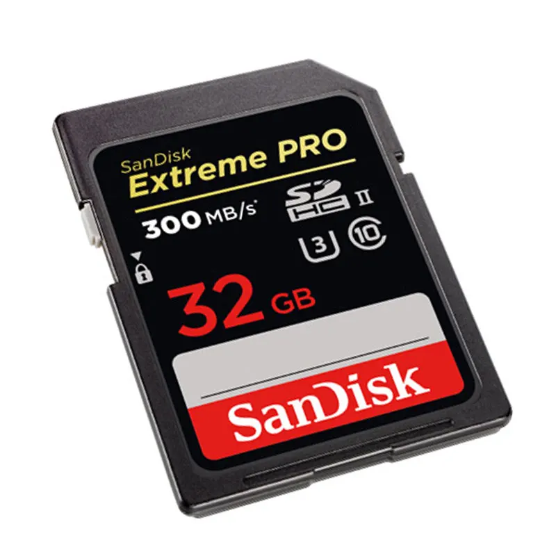 Карта памяти SanDisk 300 МБ/с. Extreme Pro SD карта 32 Гб 64 Гб 128 ГБ высокоскоростная UHS-II карта памяти камеры 2000X скорость видео U3 для камеры s