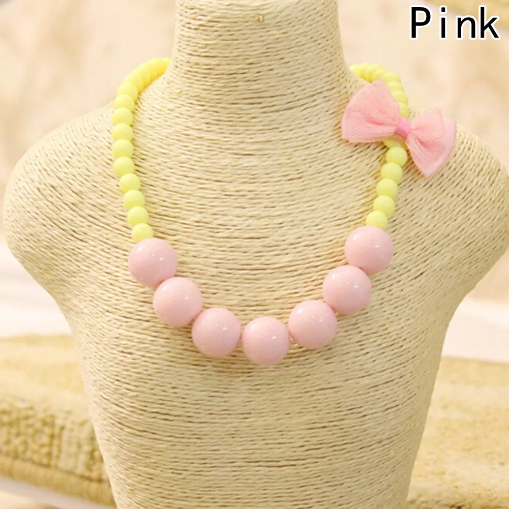 

Fashion Jewelry Beads Necklace Little Girl Baby Kids Princess Bubblegum Necklace For Party Dress Up Birthday Gifts