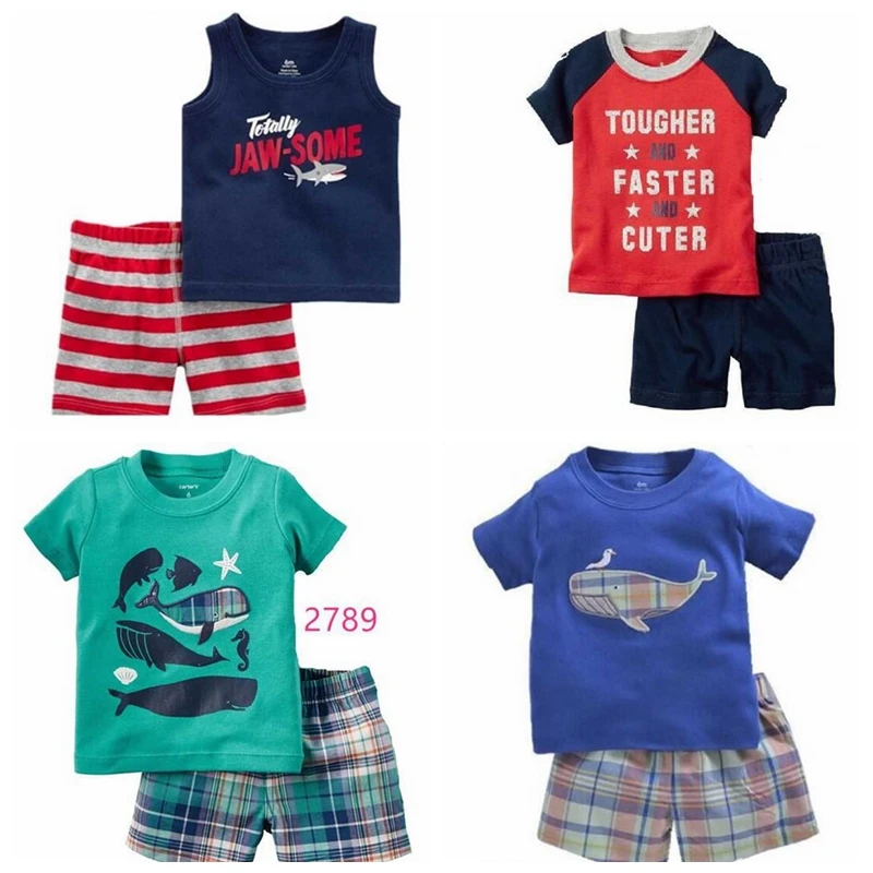 

Baby Boy Clothes Brand Summer Kids Clothes Sets Small Fish T-shirt + Green Shorts Suit Clothes Newborn Sport Suits
