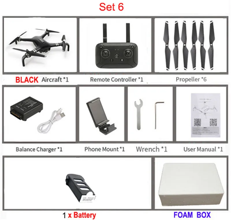 CFLY DF805B умный двойной gps 5G WiFi 1080P FPV Радиоуправляемый Дрон RTF карданный Квадрокоптер HD FPV летная аэрофотосъемка Дрон VS JJRC X7 - Цвет: Set6