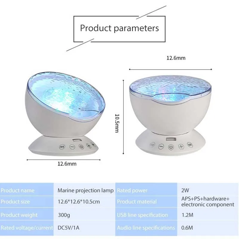 Binval LED Night Light Starry Sky Remote Control Ocean Wave Projector with Mini Music Novelty baby lamp night lamp for kids