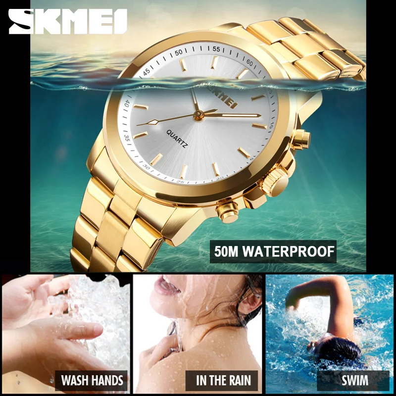 SKMEI Bluetooth Luxury Quartz Watch Men Stainless Steel Classic Business Waistwatches APP Reminder SOS Help Multifunction Watchs