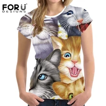 FORUDESIGNS/милые женские винтажные Топы с коротким рукавом и круглым вырезом с 3D изображением собаки, головоломки, животных, футболки для фитнеса, женская футболка, дышащая футболка