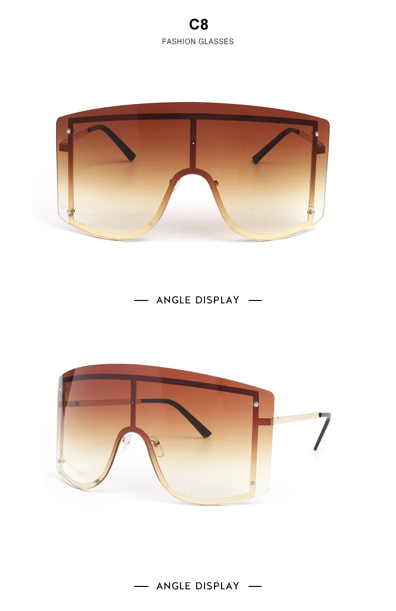 Негабаритные солнцезащитные очки с одной линзой для мужчин и женщин модные очки UV400 Винтажные Очки 47949