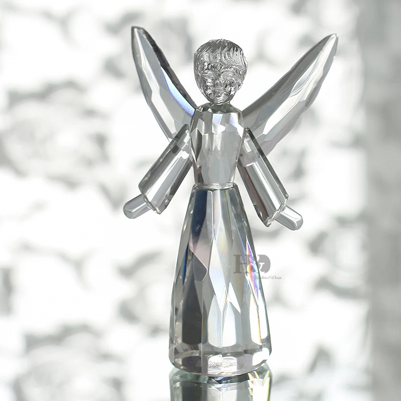 4.3 inch Clear Glass Crystal Angel Figurines Paperweight Crafts Art