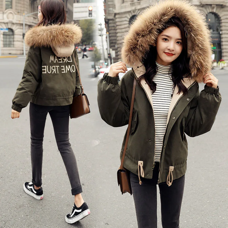 Capuchon Rembourré D'hiver Courte Green Color Col Femme Coton Doudoune Fourrure Chaud Army Veste À Femmes De Grand caramel Épais Parkas Manteau 2019 Mince R8wn6xdqC6