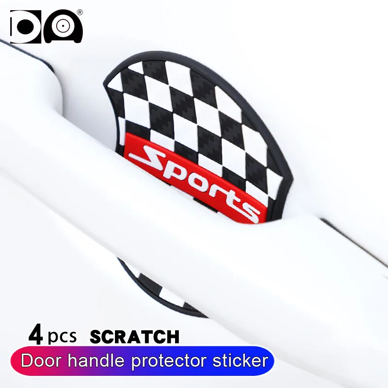 

4pcs Car door handle Scratch protector Carbon fiber sticker Wrist decoration for Nissan Qashqai Juke Armada Sentra Maxima Leaf