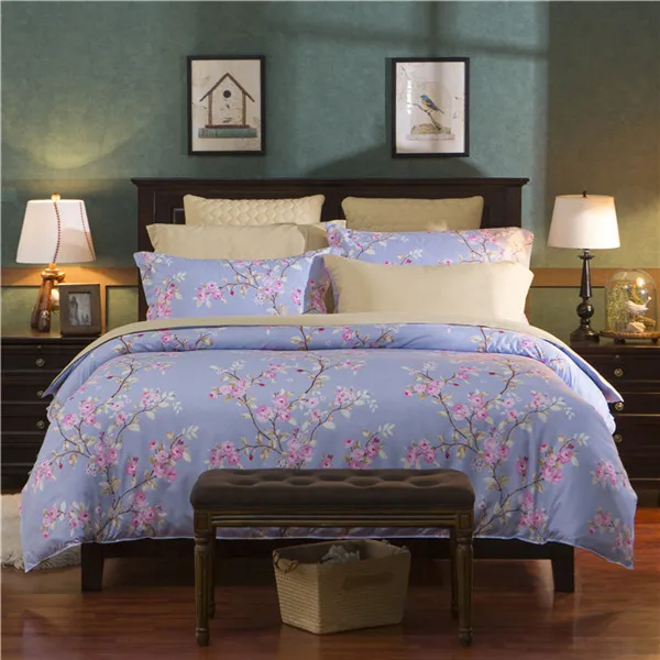 Retro Style Ink Bamboo Pattern Bedding Set 4PCS Duvet Cover Bed Sheet