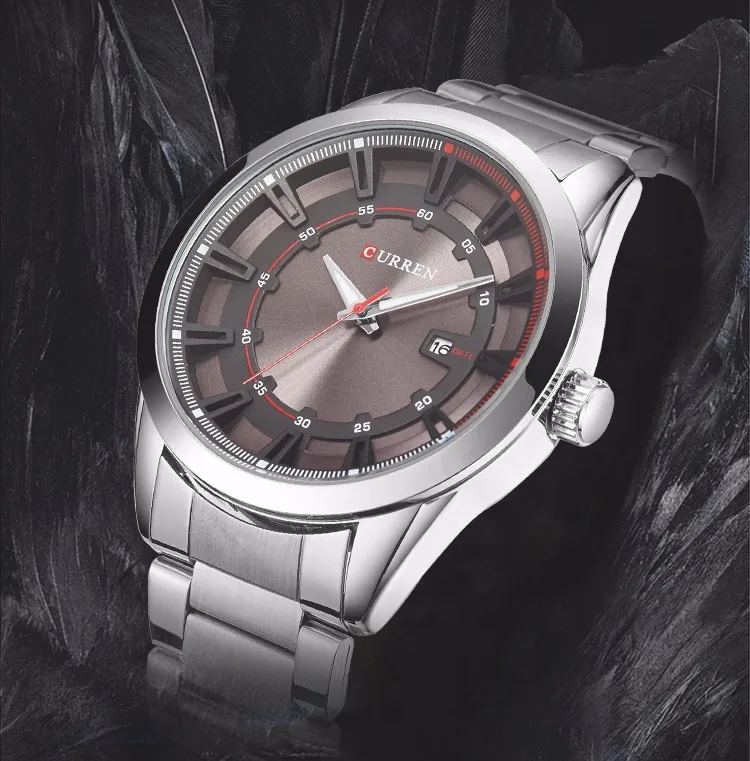 Curren 2018 для мужчин часы нержавеющая сталь наручные Дата аналоговые кварцевые часы для мужчин s Элитный бренд водонепрони
