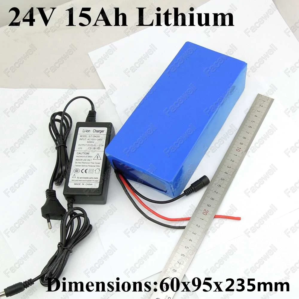

Brand cells 24v 15ah battery pack lithium li-ion 24v bms for electric bike battery 24v 500w bike 15ah motor 24v 350w +2A charger