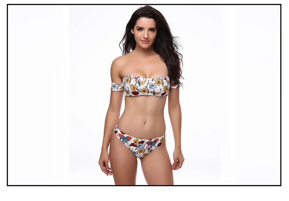 Sexy Padded Bikini Set Floral Swimwear Women Beach Bathing Suit Push Up Bandage Bikini Maillot De Bain Femme 2018 Swimsuits (4)