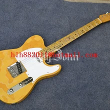 Большой Джон Винтажный стиль Одиночная волна электрогитара в желтом цвете с корпус из липы F-2028