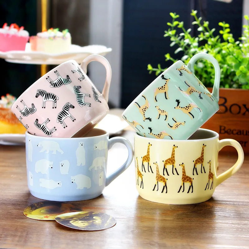 Cute animal giraffe Coffee cups ceramic creative ceramic cupsin Coffee