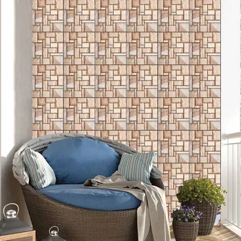 PVC 3D Morden Wall Sticker Tile Brick Self adhesive Mosaic Faux Brick Stone Wallpaper Kitchen Bathroom Wall Home Decoration