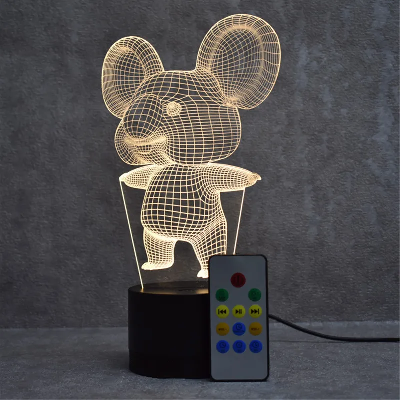 

New Hypnotic Music 3D Night Light Smart Home LED Light Remote Control Light Control Sound Creative Bedside Light-Drop Shipping