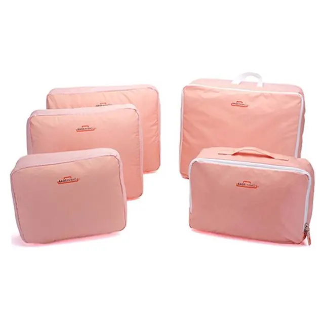 5pcs/set Portable Travel Luggage Organizer Polyester Square Baggage