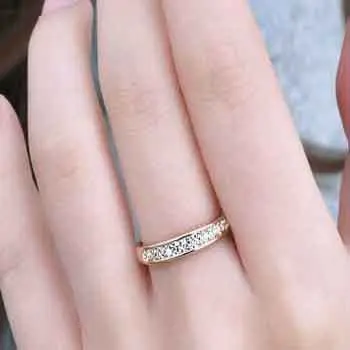

XUBCHC Promotion Bands Many Romantic Crystal Party Golden Silver Round Shape Much gem Ring for Women Gift Limited 1pcs Sales