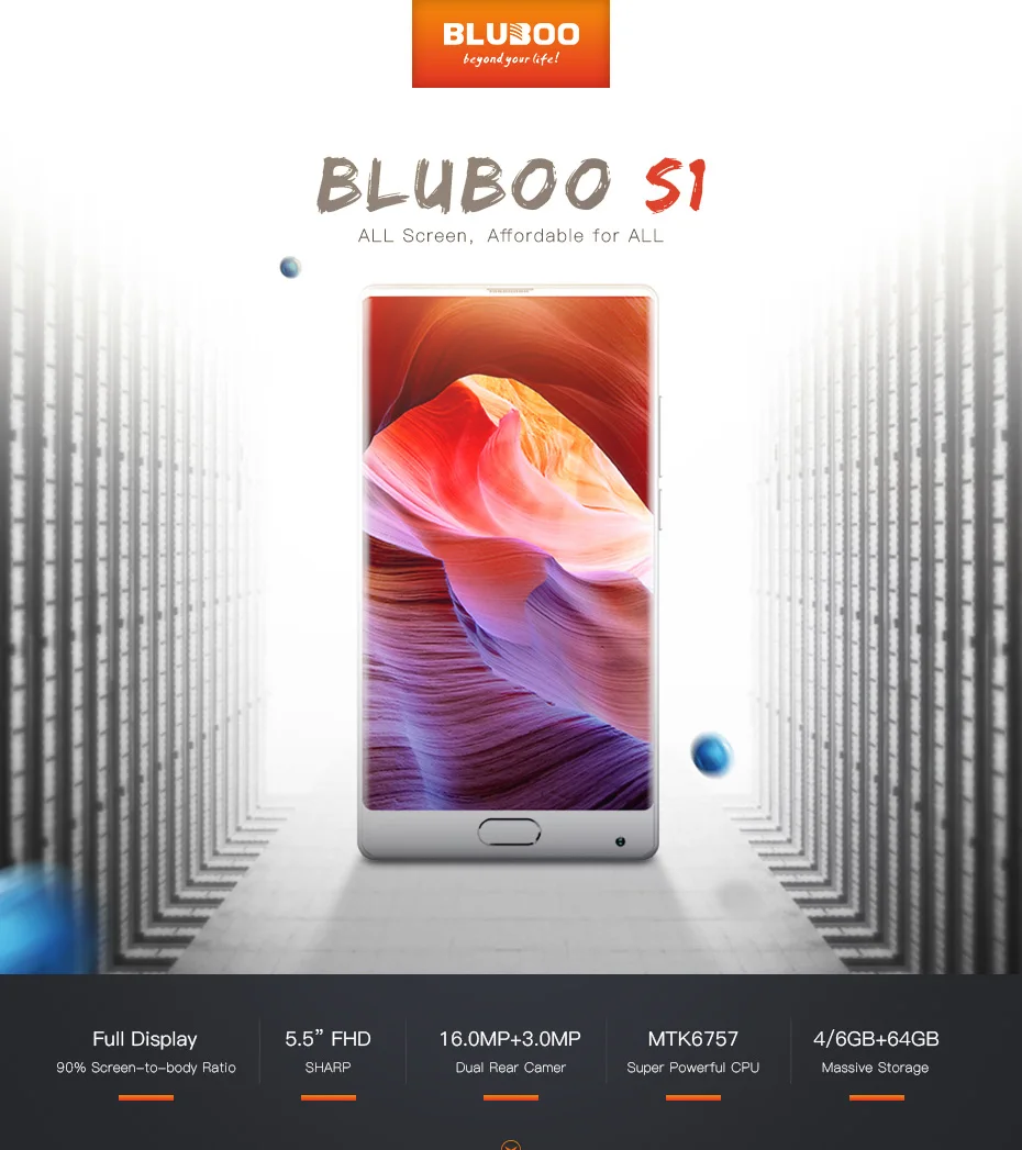 Смартфон Bluboo S1 5,5 ''FHD 4G без рамки MTK6757 Восьмиядерный Android 4 Гб ram 64 Гб rom Двойная Задняя камера мобильный телефон