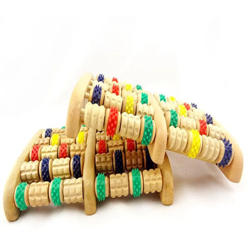 Wooden Foot Massage device Six rows foot massage Foot Roller Massager Reflexology Acupressure Reflexology Stress Roller