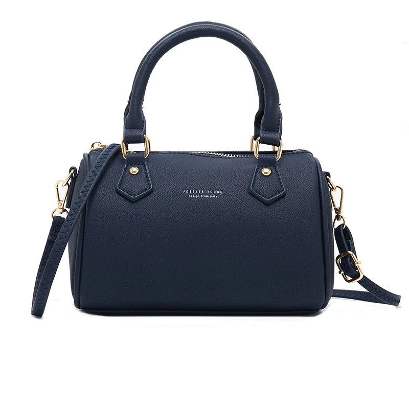 Роскошная мини-сумка через плечо в стиле Бостона, женская мягкая кожаная сумка-тоут, брендовые дизайнерские сумки через плечо, женские кошельки, Новинка - Цвет: Dk Blue