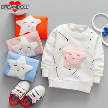 2017 new fashion tops children cartoon long sleeved T shirt all match star cotton jacket baby
