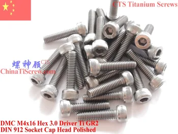 

Titanium screws M4x16 DIN 912 Socket Head Hex 3.0 DriverTi GR2 Polished 10 pcs