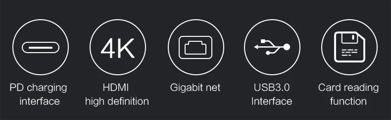 EASYA Thunderbolt 3 Тип usb-C концентратор HDMI 4 K Rj45 1000 адаптер Mbps USB-C док-станция с PD SD/Картридер для Macbook Pro