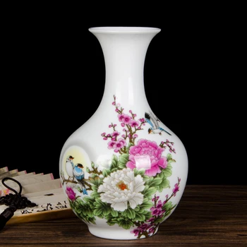 

Jingdezhen ceramic vases delicate and smooth texture hydroponic plants Chinese style living room TV cabinet decorations WSHYUFEI