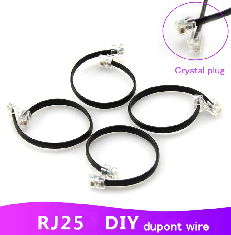 Make accessories 6P6C RJ25 crystal plug connector robot extension parts Dupont line 20 35 50 см | Обустройство дома