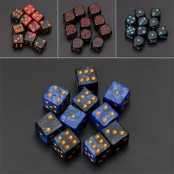 10 шт. 15 мм разноцветный акриловый Cube бусины в виде игральных костей шесть сторон портативный настольные игры игрушка