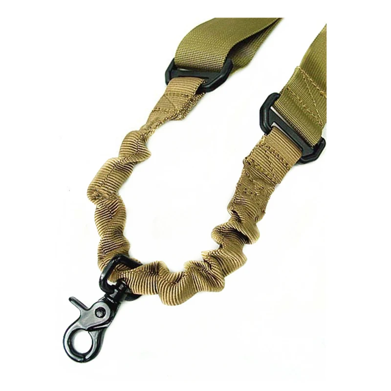 D Boys sling belt Elastic Bungee Snap Hook CQB Rifle Sling Coyote Brown