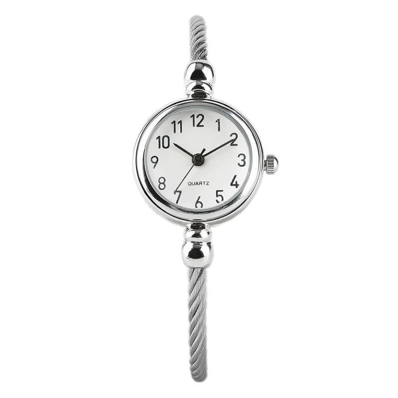 

2018 Hot Sale Spiral Twist Bangle watch Silver Quartz Wristwatches Delicate Elegant Number Stainless Steel for Women Party Gifts