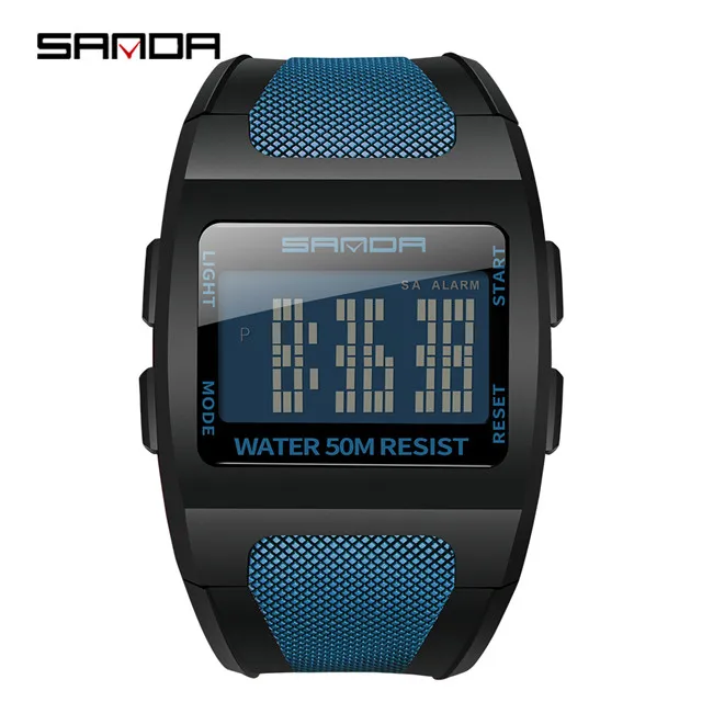 SANDA военные мужские часы Топ бренд класса люкс водонепроницаемые спортивные часы модные цифровые часы relogio masculino - Цвет: Black blue