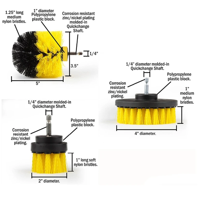 3 шт. щетка для чистки, щетка для чистки ванной комнаты, угла, кухни, чистка ванны, щетка для скраба, набор для чистки дрели