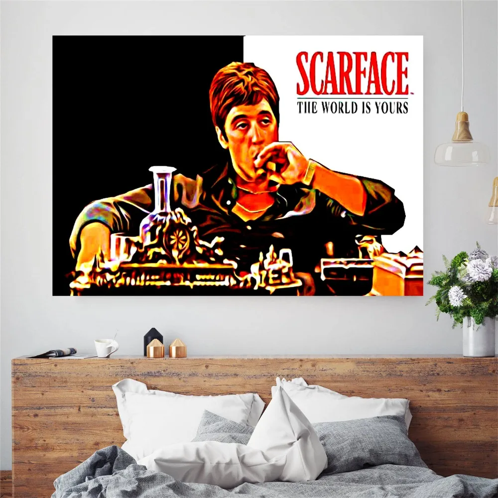 Scarface Movie Artwork Canvas Art Print Painting Poster Wall Picture For Living Room Home