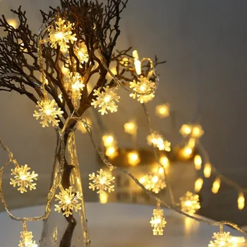 

Christmas Tree Snowflakes Wire LED String Fairy Light Xmas Party Home Wedding Garland Garden Outdoor Christmas Decorations